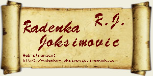 Radenka Joksimović vizit kartica